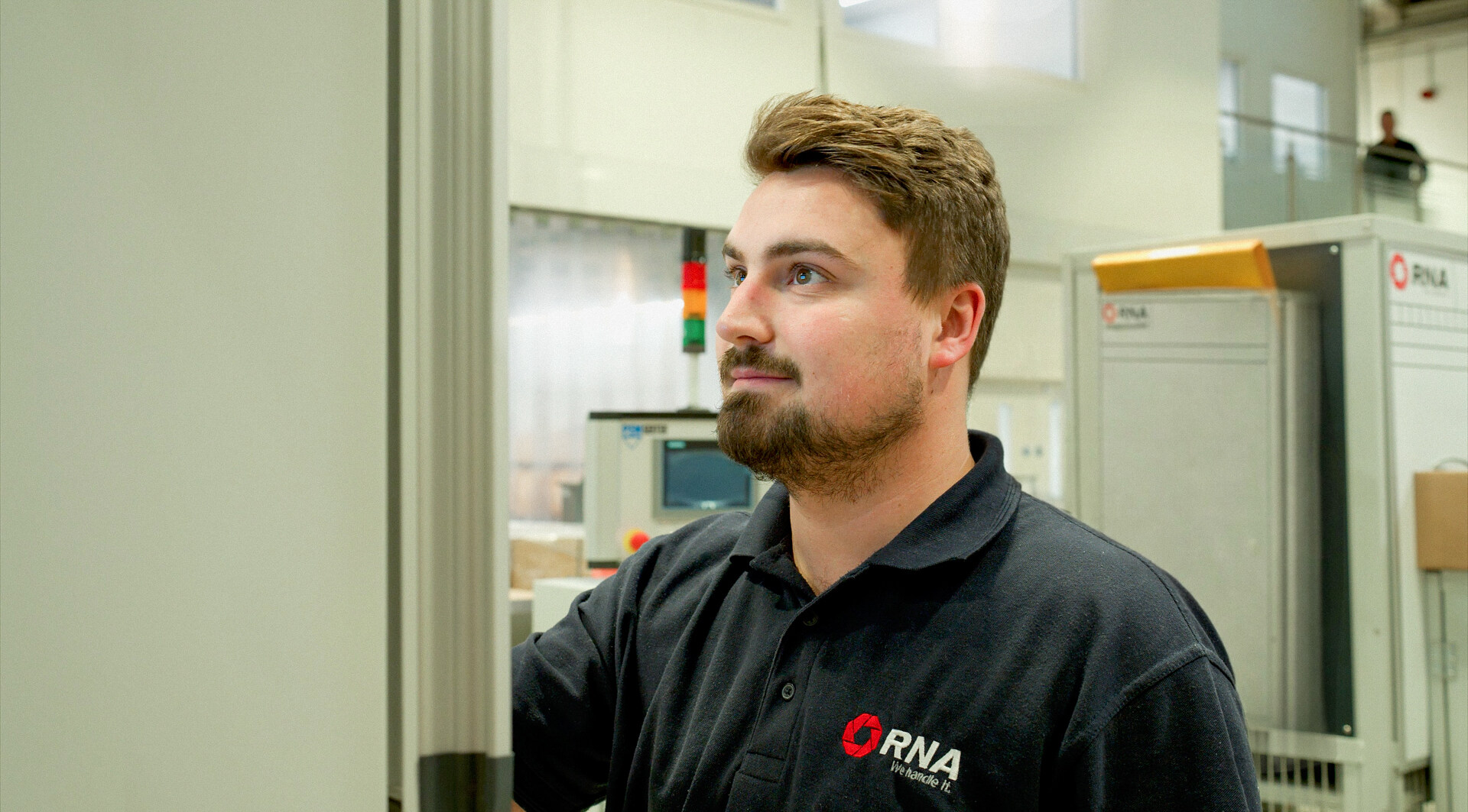 Factory sound and machinery captured during manufacturing video production